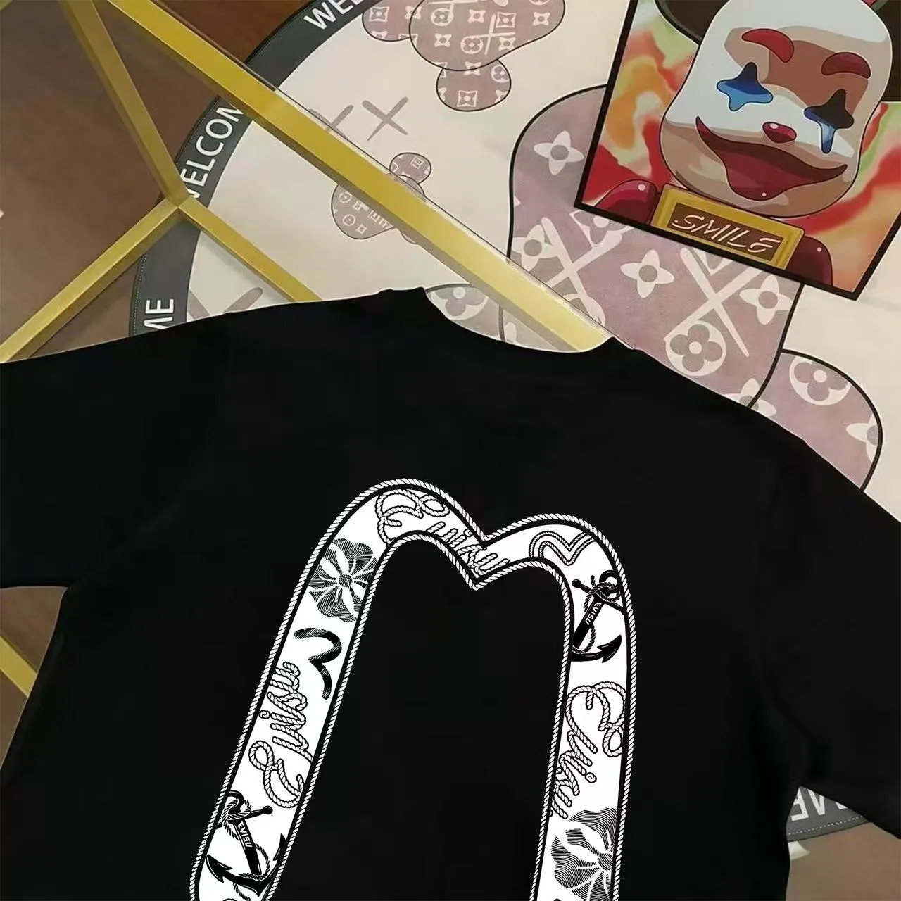 EVISU 2025 M T Sizes S-XXL 5 Black White Size S M L XL XXL S 44 108 68 100-120 M 46 114 70 120-140 L 48 116 72 140-160 XL 50 120 74 160-180 XXL 52 124 76 180